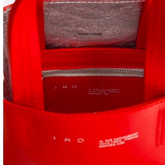 IRO Red Leather Mini Tote Bag with Chain Strap - Picture 8 of 8